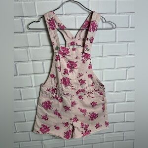 Place Pink and Red floral Embellished Overalls/girls size 8